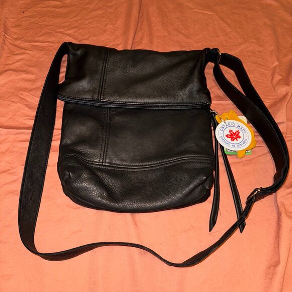 Hides in Hand Fold Over Black Deerskin Crossbody - Picture 2 of 10